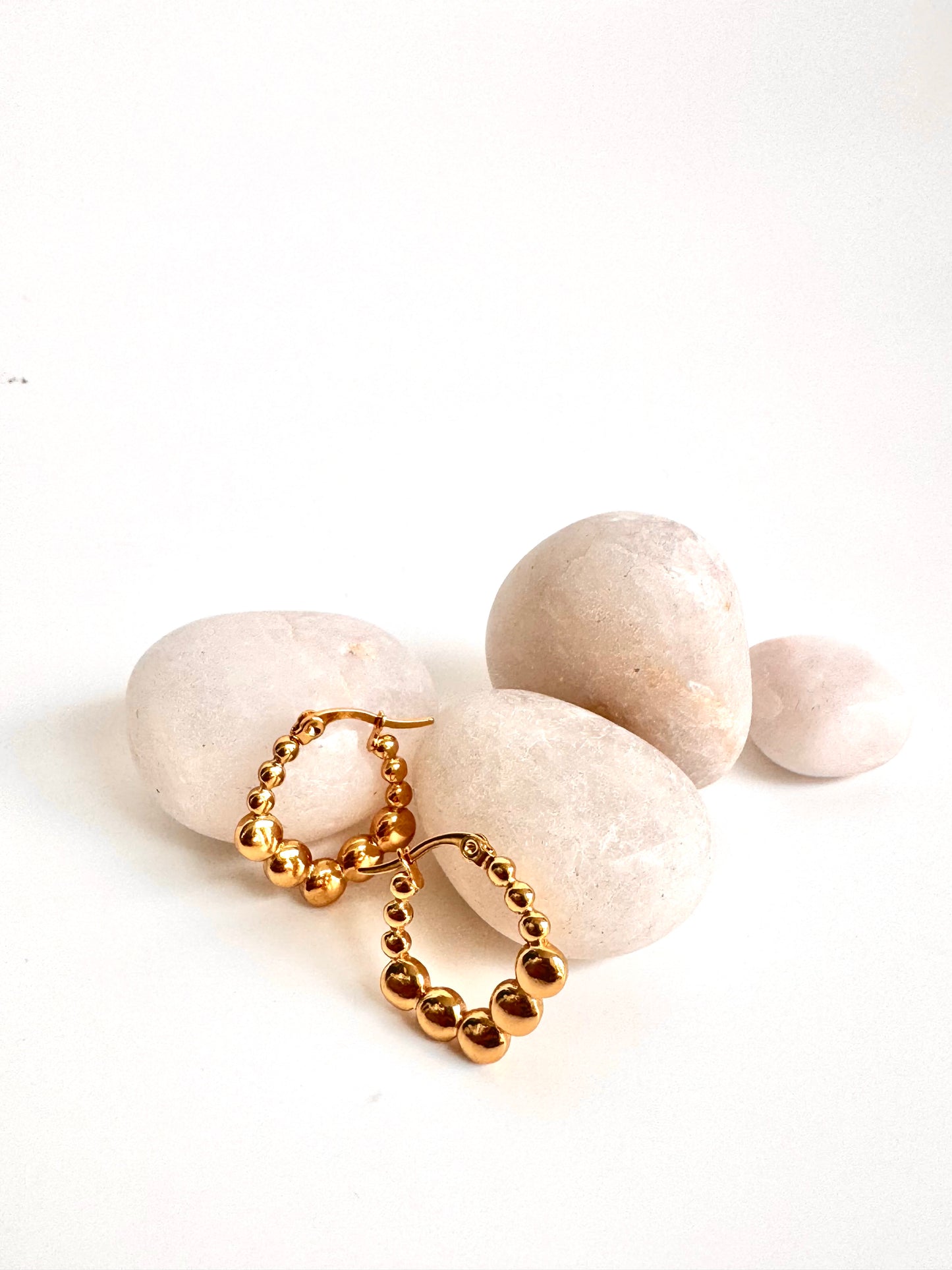 Gold Bead Hoops