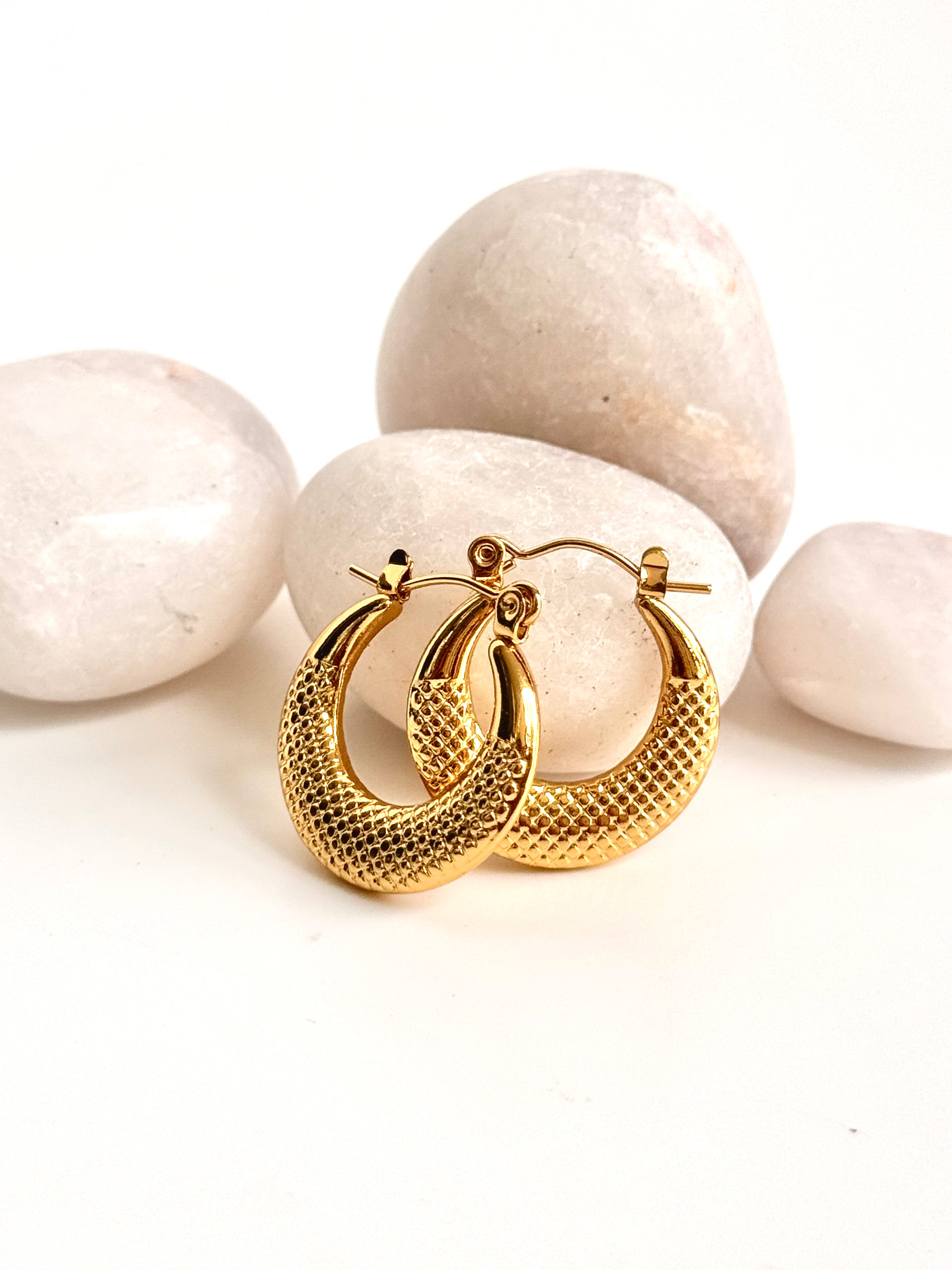Golden Mesh Hoops