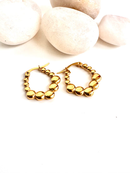 Gold Bead Hoops