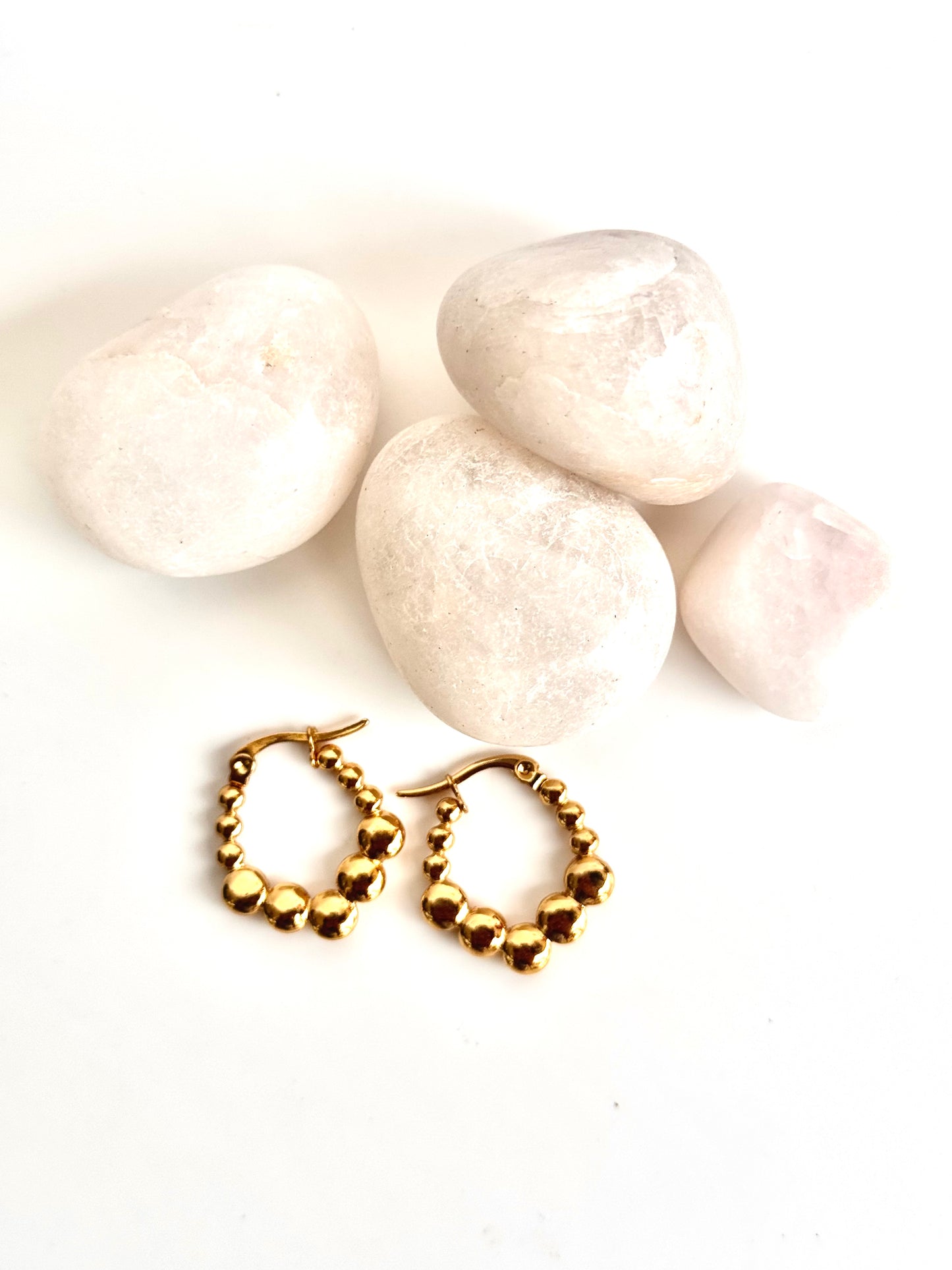 Gold Bead Hoops