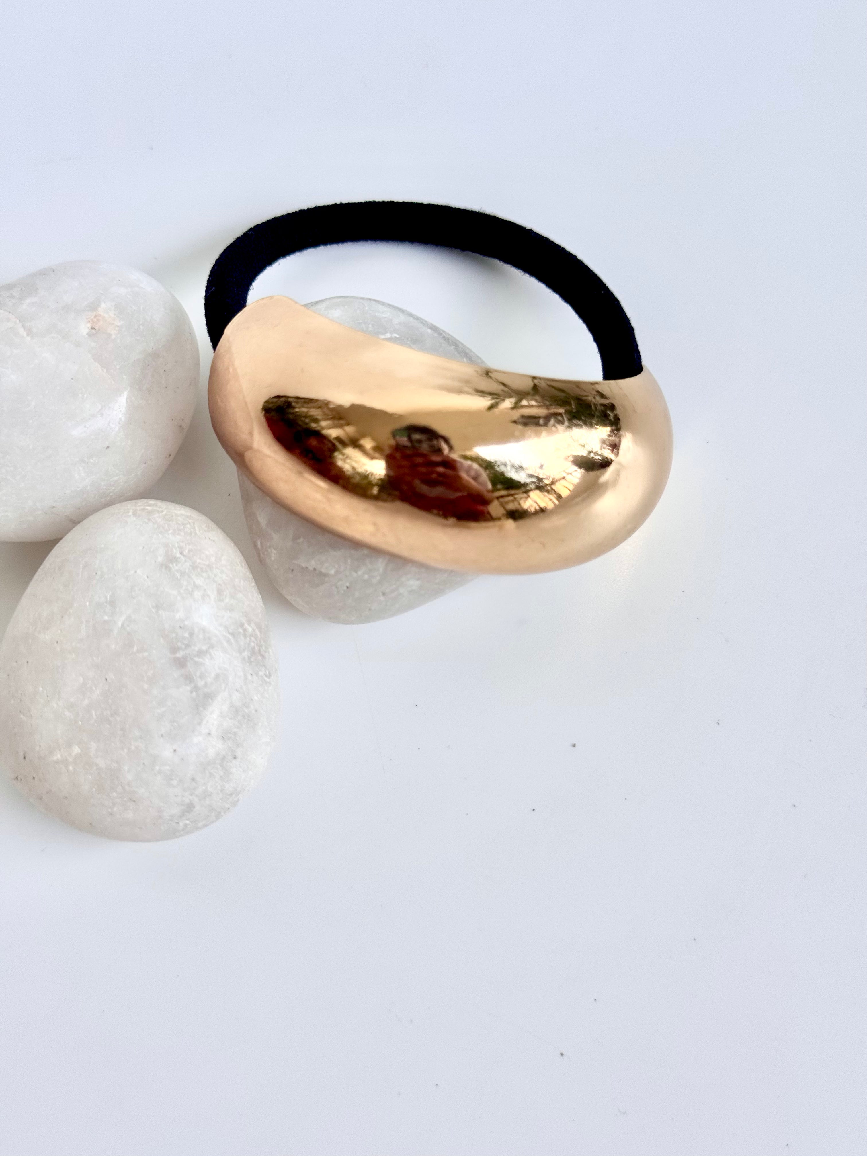 Golden Pebble Hair Tie