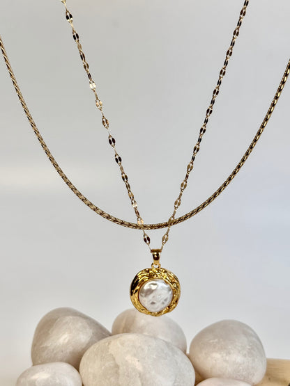 Aurora Glow Dual chain Pendant Necklace