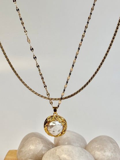 Aurora Glow Dual chain Pendant Necklace